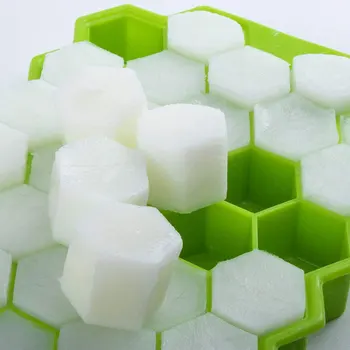 Petek Buz küp tepsiler Silikon Dondurma Kalıp Seti Yeniden Kullanılabilir buz kalıbı buz yapım makinesi ile Buz Küpü Klip mutfak aletleri 2