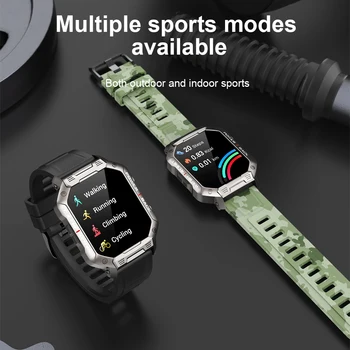SKMEI Yeni 1.83 inç Su Geçirmez akıllı saat Erkekler Pedometre Spor Spor İzci 410mAh Bluetooth Çağrı Android ıos için SmartWatch