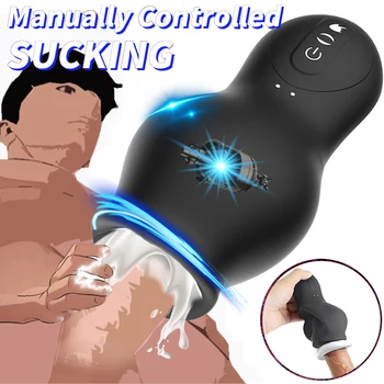 Otomatik Dönen Emme Erkekler Makinesi Oral Vajinal Penis Erkekler Vibratör Elektrikli Darbe Silikon Oral Seks Masturbator Yetişkin Seks Oyuncak 0