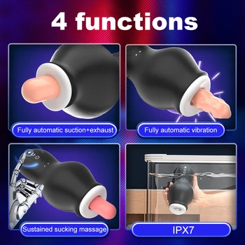 Otomatik Dönen Emme Erkekler Makinesi Oral Vajinal Penis Erkekler Vibratör Elektrikli Darbe Silikon Oral Seks Masturbator Yetişkin Seks Oyuncak 4