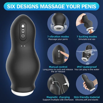 Otomatik Dönen Emme Erkekler Makinesi Oral Vajinal Penis Erkekler Vibratör Elektrikli Darbe Silikon Oral Seks Masturbator Yetişkin Seks Oyuncak 5