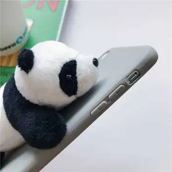 3D Karikatür DIY Peluş Panda Yumuşak samsung kılıfı galaxy S8 S9 S10 Artı Kapak samsung Not 10 Pro 8 note9 s10 lite kılıfları 5