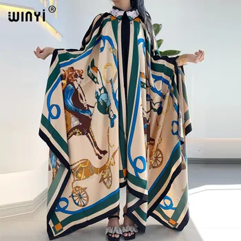 WİNYİ sukienka Moda Yaz kimono Elbise ücretsiz Boyutu kadın Yarım Kollu Çiçek Baskılı Zarif Rahat Tatil Gevşek Elbiseler 3