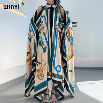 WİNYİ sukienka Moda Yaz kimono Elbise ücretsiz Boyutu kadın Yarım Kollu Çiçek Baskılı Zarif Rahat Tatil Gevşek Elbiseler 4