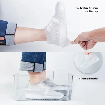 Lastik çizme Su Geçirmez Ayakkabı Kapağı Açık Yağmurlu Günler Silikon Malzeme Unisex Ayakkabı Koruyucuları kaymaz Kullanımlık yağmur botu Kapağı