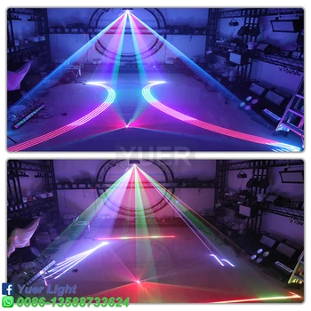 2W 3W Tam Renkli RGB Desen Tarama Etkisi Lazer ışığı DMX512 müzik kontrol cihazı Lazer Projektör DJ Disko Sahne Parti Kapalı Bar