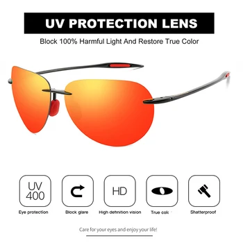 DUBERY Çerçevesiz Pilot Güneş Gözlüğü Erkekler Kadınlar ıçin Moda Çerçevesiz güneş gözlüğü Erkekler ıçin Ultralight UV400 Gözlük Unisex Ayna Lens 3