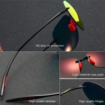 DUBERY Çerçevesiz Pilot Güneş Gözlüğü Erkekler Kadınlar ıçin Moda Çerçevesiz güneş gözlüğü Erkekler ıçin Ultralight UV400 Gözlük Unisex Ayna Lens 4