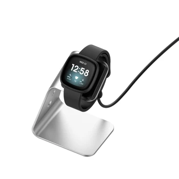 Alüminyum alaşım USB şarj yuvası Cradle Dock Tutucu-Fitbit Versa 3 Sense Manyetik Şarj Standı akıllı saat