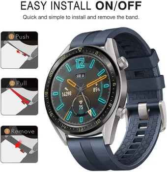 22mm Silikon saat kayışı İçin Huawei izle GT2 46mm Huami Amazfit GTR 47mm 2/2S Smartwatch Watchband Bilek Yedek Bilezik
