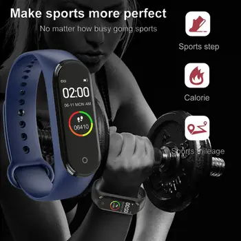YENİ M4 akıllı saat Erkekler Kadınlar Spor Kan Basıncı nabız monitörü Su Geçirmez Bluetooth Spor İzci Bilezik 5