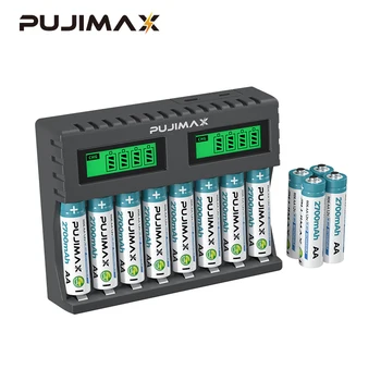 PUJIMAX 2022 Yeni AAA AA Şarj Edilebilir pil şarj cihazı Seti USB kablosu Çoklu Korumalar İçin Güvenli Nimh 1.2 v Pil Şarj