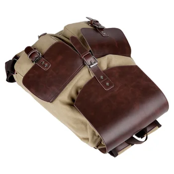 Büyük kanvas seyahat sırt çantası erkekler ipli sırt çantaları adam lüks vintage açık erkek sırt çantası 3