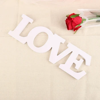 1 adet AŞK/GÜLMEK/canlı Ahşap Harfler Düğün Işareti Tatlı Kalp masa süsü Romantik Evlilik Parti Dekoratif Aksesuarları Yeni 1