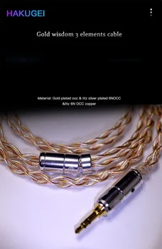 HAKUGEİ Altın Bodhi Altın Bilgelik 3 Elemanları Kablo 30 Çekirdek 22awg 0.78 mm MMCX QDC UE Yükseltme Kablosu 5