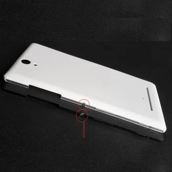 Siyah ve beyaz renk Arka Pil kapı konut Sony Xperia C3 S55T S55U D2533 arka kapak kılıf ile Güç düğmesi + 1x film
