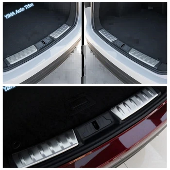 Lapetus Araba Styling İç Arka Plaka Tampon Skid Guard el tutamağı kapağı Trim Fit Jaguar F-pace 2017-2020 İçin Paslanmaz Çelik