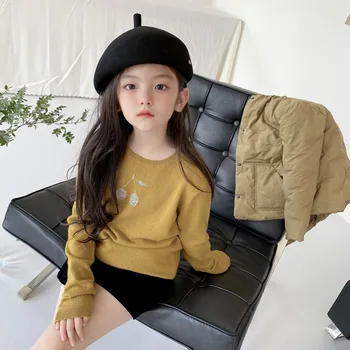 BP Marka Kızlar %100 % Yün Yüksek Kaliteli Kazak 2022 Yeni Kış Çocuk Moda Örgü Kazak Kazak Bebek Çocuk pamuklu üst giyim Giysileri 4
