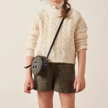 BP Marka Kızlar %100 % Yün Yüksek Kaliteli Kazak 2022 Yeni Kış Çocuk Moda Örgü Kazak Kazak Bebek Çocuk pamuklu üst giyim Giysileri 5