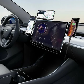 Telefon Dağı Ayarlanabilir Monitör Genişleme Braketi Araba Manyetik Ekran Yan Telefon destek tutucu Tesla Modeli 3 Y X S