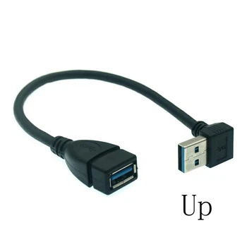 USB Uzatma Kablosu USB 3.0 Erkek Kadın Sağ Açı 90 Derece USB Adaptörü yukarı / Aşağı / Sol / Sağ Cabo USB 0.2 M