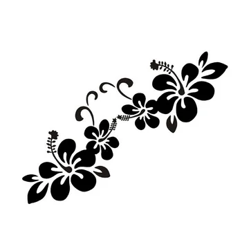 14 * 10CM Bitkiler ÇİÇEK süslü çıkartmalar Kapak Çizikler Özel Eğlenceli Rahat Vücut Araba Sticker Siyah/Gümüş Lexus Çıkartmalar