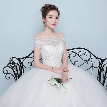 XXN-070 # Balo Tekne Boyun Artı Boyutu Dantel Up Beyaz düğün elbisesi İşlemeli Dantel Net Ücretsiz Kargo Elbiseler Özel Toptan 0
