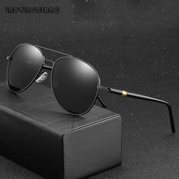 Lüks erkek Polarize Güneş Gözlüğü Erkekler Kadınlar İçin Sürüş Pilot güneş gözlüğü Vintage Siyah Tasarımcı Güneş Gözlüğü kadın Shades UV400 2