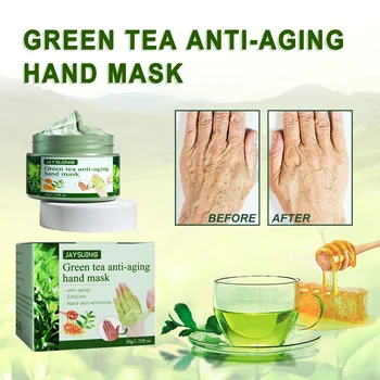 Yeşil Çay El Maskesi, Anti-Kırışıklık Nemlendirici Beyazlatma Onarım Peeling Nasır Filme Besler El Cilt Bakım Kremi 50g