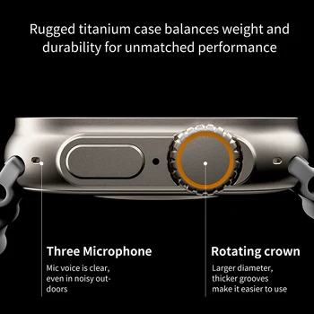 49MM akıllı saat Ultra 8 Titanyum Alaşımlı akıllı saat 1: 1 Kabuk 2.0 İnç Yüksek Çözünürlüklü Ekran Spor akıllı bluetooth saat Çağrı 3