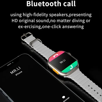 49MM akıllı saat Ultra 8 Titanyum Alaşımlı akıllı saat 1: 1 Kabuk 2.0 İnç Yüksek Çözünürlüklü Ekran Spor akıllı bluetooth saat Çağrı 5