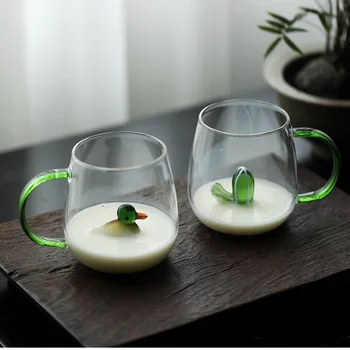 3D Cam Kupa Stranger Şeyler Sevimli Karikatür Hayvan kulplu bardak Kahve Süt Çay Kahvaltı Fincan Yenilik Hediyeler 400 ml Yaratıcı 4