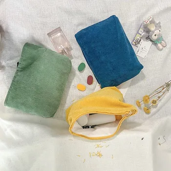 Retro Kozmetik saklama çantası Sevimli Kadife Makyaj Organizatör Çantası Düz Renk Büyük Seyahat makyaj çantaları Kadın İç kozmetik torbası