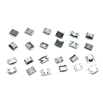 60 adet / grup 5 Pin SMT soketli konnektör mikro usb Tip B Dişi Yerleştirme 12 Modelleri SMD DIP soketli konnektör