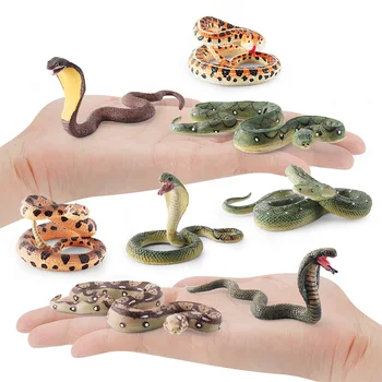 Simülasyon Vahşi Amfibi Sürüngenler Yılan Hayvanlar Aksiyon Figürleri Python Çıngıraklı Yılan Cobra Figürleri Eğitici Çocuk Yetişkin Oyuncaklar