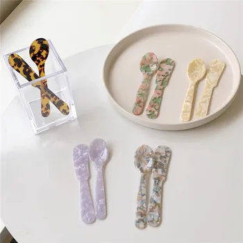 CuteLife İskandinav Renkli Plastik tereyağı bıçağı kaşık seti Mutfak Aksesuarları Tatlı Sofra Yemek Seyahat Taşınabilir çatal bıçak kaşık seti