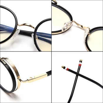 JackJad 2020 Moda Vintage Yuvarlak Tarzı TR90 Düz Gözlük Metal Anti Mavi Işın Marka Tasarım gözlük çerçevesi Gözlük Çerçevesi ZS52003 4