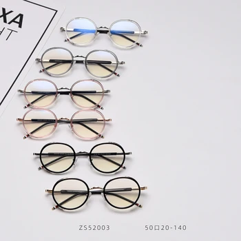 JackJad 2020 Moda Vintage Yuvarlak Tarzı TR90 Düz Gözlük Metal Anti Mavi Işın Marka Tasarım gözlük çerçevesi Gözlük Çerçevesi ZS52003 5