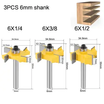 1 adet 6mm 1/4 inç Shank T tipi rulmanlar ahşap freze kesicisi Endüstriyel Sınıf Rabbim Bit ağaç işleme aleti freze uçları ahşap