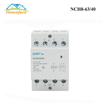 220V/230V 50 / 60HZ CHINT Din Demiryolu Ev AC Modüler Kontaktör NCH8-20/20 NCH8-25/20 NCH8-40/40 NCH8-60/20 NCH8-60/40 Ev için