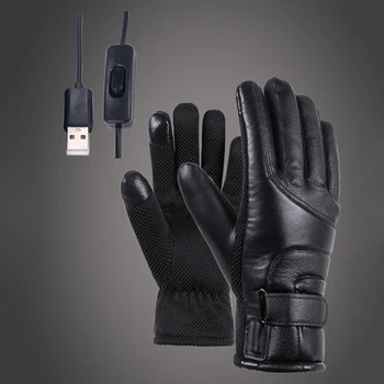 Isıtma eldivenleri ısıtmalı tam parmak eldivenler dokunmatik ekran USB elektrikli ısıtma eldivenleri ergonomi kayak sürme yürüyüş ısıtmalı eldiven