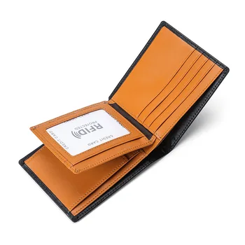 Hakiki Deri erkek cüzdanları üç Katlı Kısa bozuk para çantaları Rfıd Anti-Hırsızlık Para Kredi kart tutucu Çantalar Para Çantası çanta Tutucu