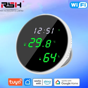 RSH Tuya WiFi Sıcaklık Nem sensör dedektörü Kış Termometre Higrometre Akıllı Yaşam Ev sıcaklık kontrol cihazı 5