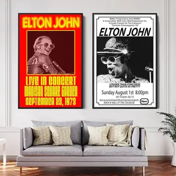 Elton john Şarkıcı Dekoratif Tuval Posterler Odası Bar Cafe Dekor Hediye Baskı Sanat Duvar Resimleri