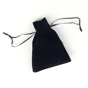 Kadife İpli Hediye Kutuları Yüksek Kaliteli Siyah Takı Çantası Noel Düğün hediye çantası Ekran takı ambalajı 9.5 * 12.5 cm