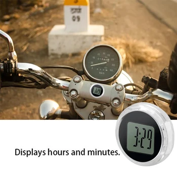 1 ADET Sıcak Satış Mini Hassas Motosiklet Saatler İzle Su Geçirmez Stick-On Motosiklet Dağı İzle Moto Dijital Saat Kronometre İle 4