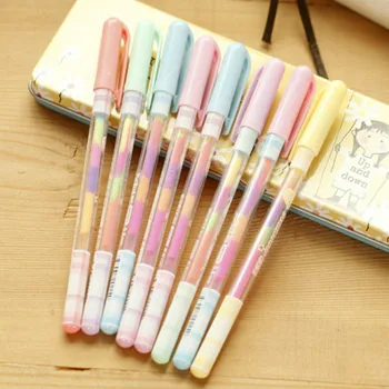 Yaratıcı Kore Kırtasiye Güzel Renkli Gökkuşağı Jel Kalemler Moda Ofis Okul Malzemeleri Yazma Kalemler Boyama Kalem
