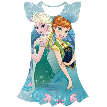 Dondurulmuş Kız Elbise Elsa 2 Cosplay Kostüm Çocuklar Fantezi Çocuk Önlük Prenses Vestidos Infantil Kar Kraliçesi Disney 1