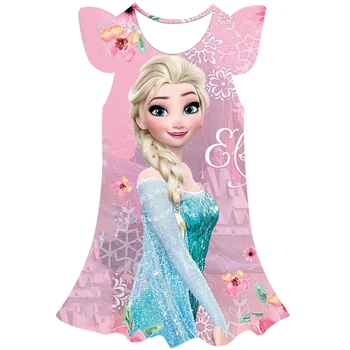 Dondurulmuş Kız Elbise Elsa 2 Cosplay Kostüm Çocuklar Fantezi Çocuk Önlük Prenses Vestidos Infantil Kar Kraliçesi Disney 4