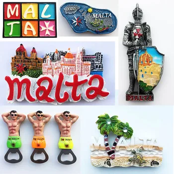 Malta Turizm Hatıra Buzdolabı Mıknatısı Çıkartmalar Erkek Manyetik Şişe Açacağı Zırh Samuray Buzdolabı Dekoratif El Sanatları Dekor Mıknatıslar